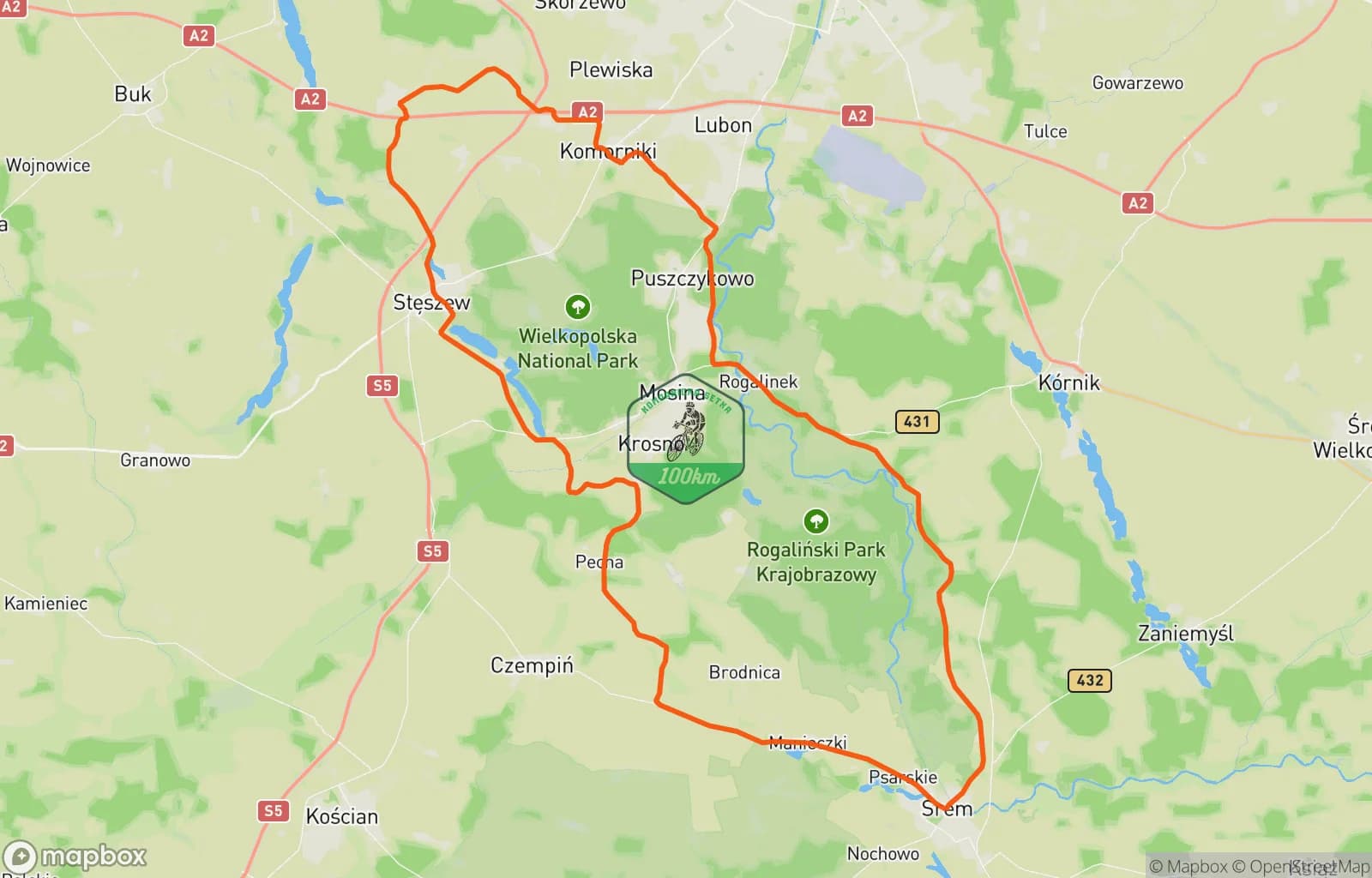 Mapa trasy: Popołudniowa jazda na rowerze