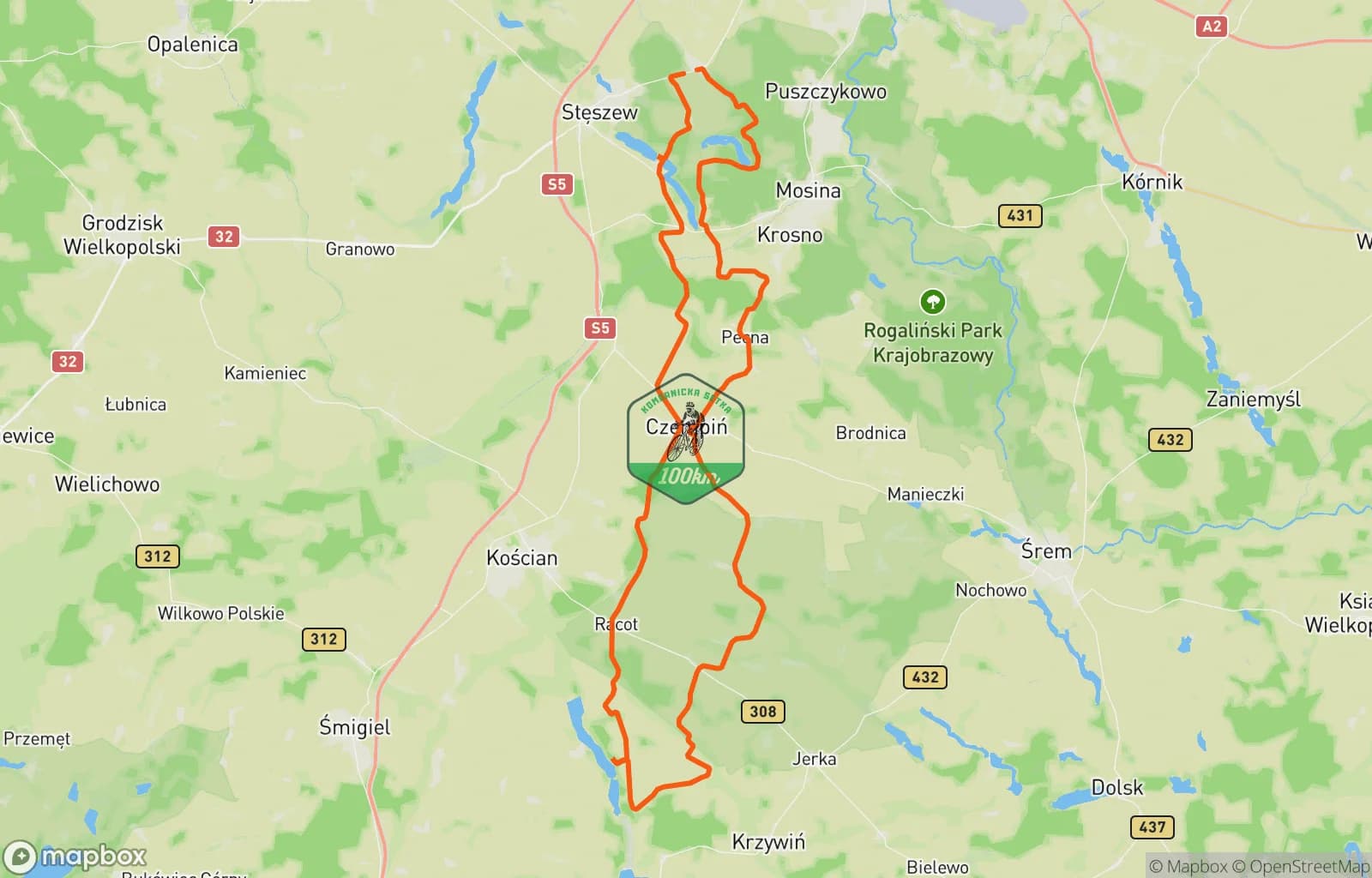 Mapa trasy: KOMORNICKA 100_TKA