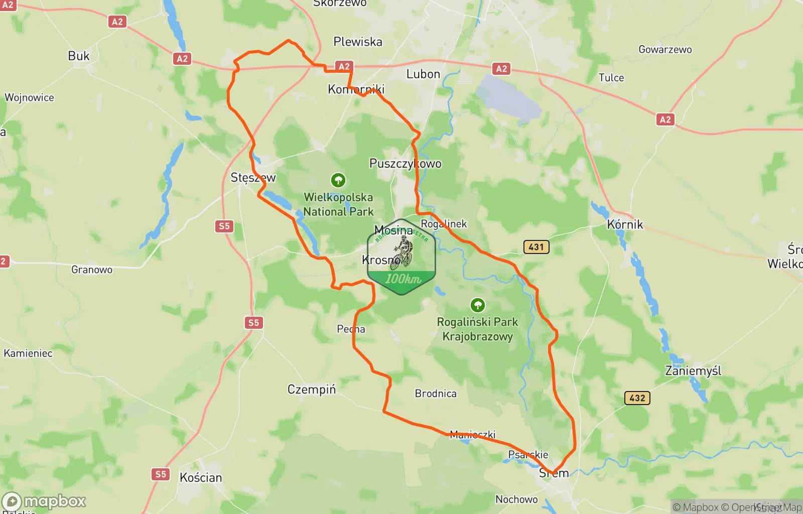 Mapa trasy: Komornicka100 Courchevel Szosa 3 ⛈️🌧️
