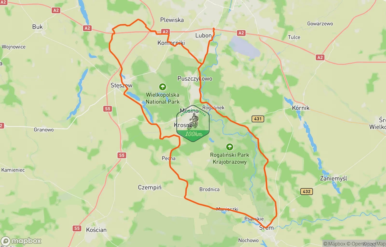 Mapa trasy: Popołudniowa jazda na rowerze