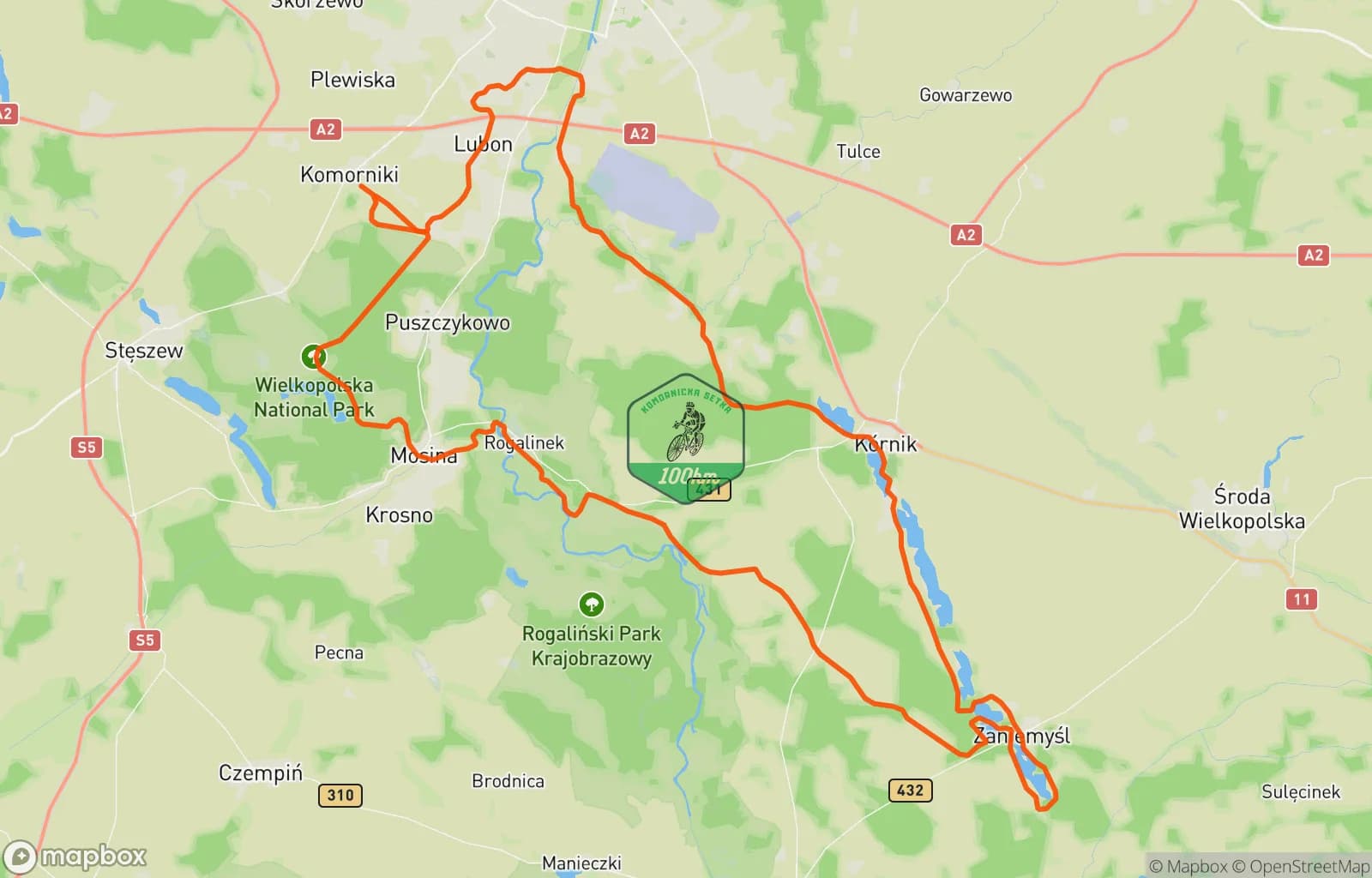 Mapa trasy: Popołudniowa jazda na rowerze