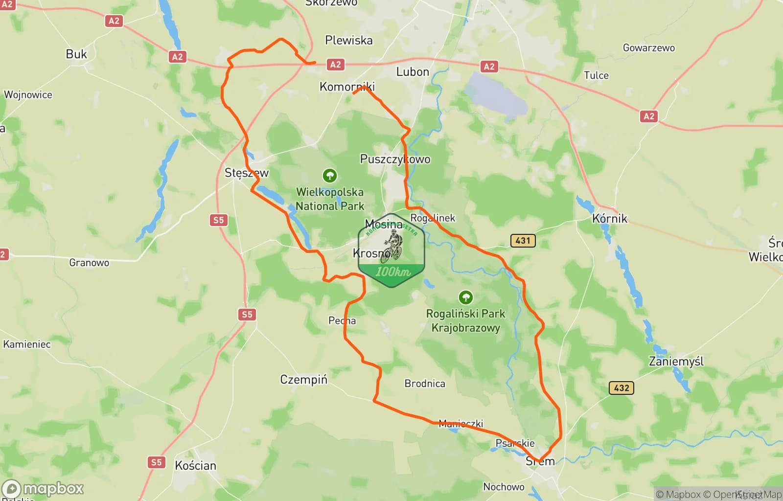 Mapa trasy: Popołudniowa jazda na rowerze