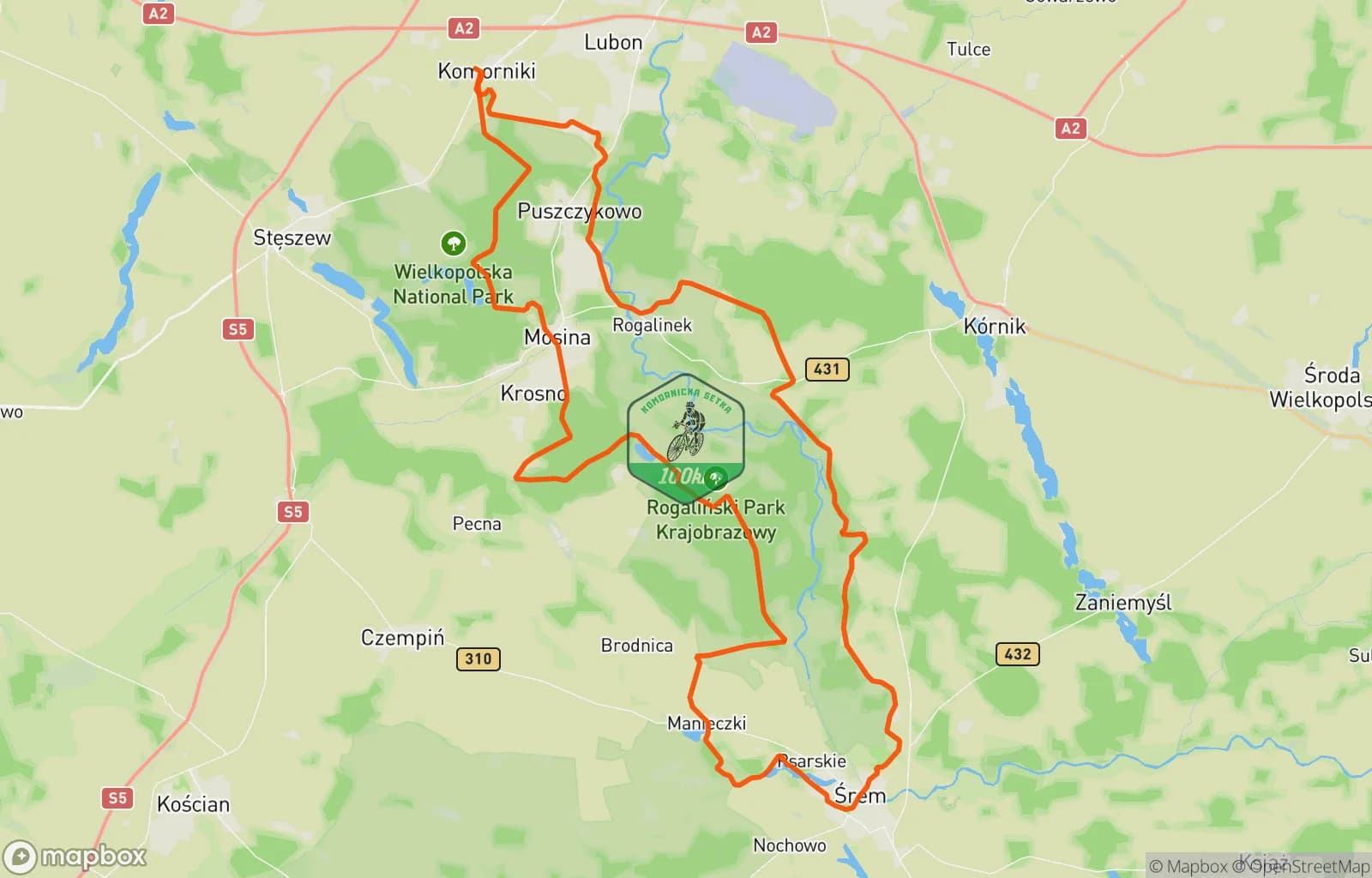 Mapa trasy: Sobota na Bravo 100