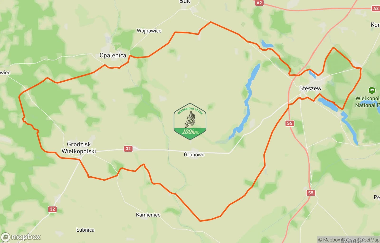 Mapa trasy: Komornicka100 India Gravel 5 🍁