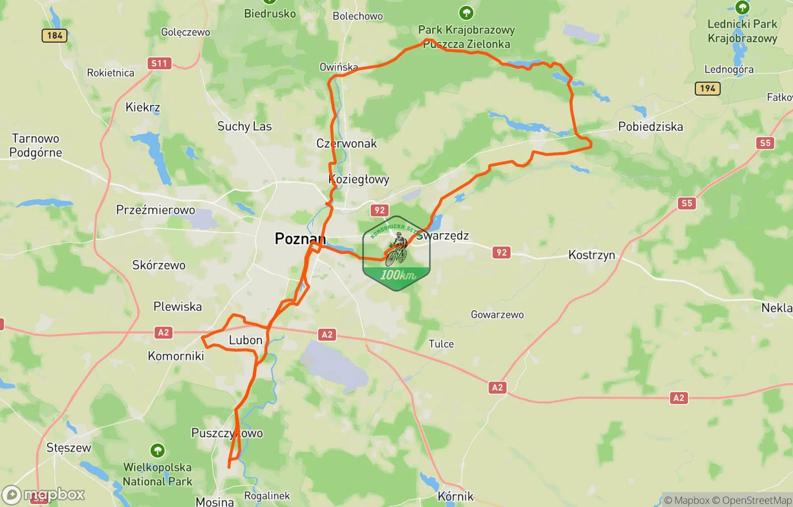 Mapa trasy: 5# K100 pograne w GOLFa 🚴💪😁🌞